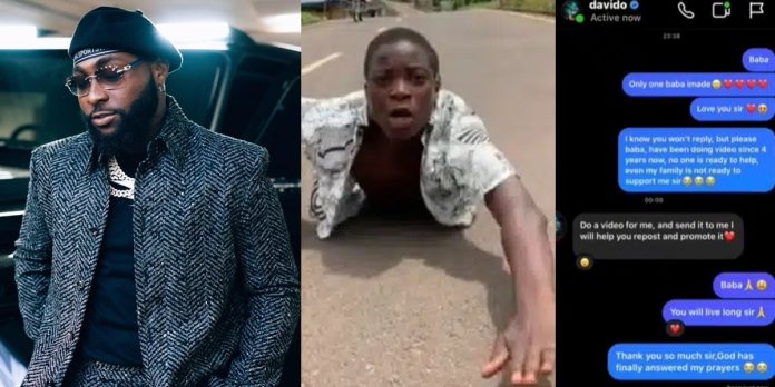 “Davido never helped me, I lied” – Viral Nigerian boy makes U-turn (Video)