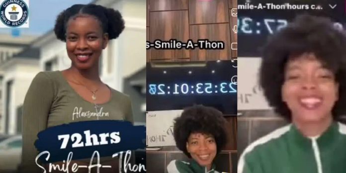 GWR: Nigerian lady begins 72-hour smile-a-thon (Video)