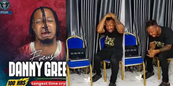 Nigerian man begins 100-hour cry-a-thon to break Guinness world record for the longest crying time by an individual (Video)