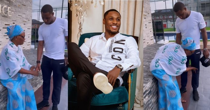 Odion Ighalo shares heartwarming moment his mom prayed for him and his legs (Video)