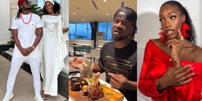 “See your puppy eyes” – Singer, Paul Okoye’s girlfriend, Ivy Ifeoma, adorably begs him to eat in romantic video (Watch)