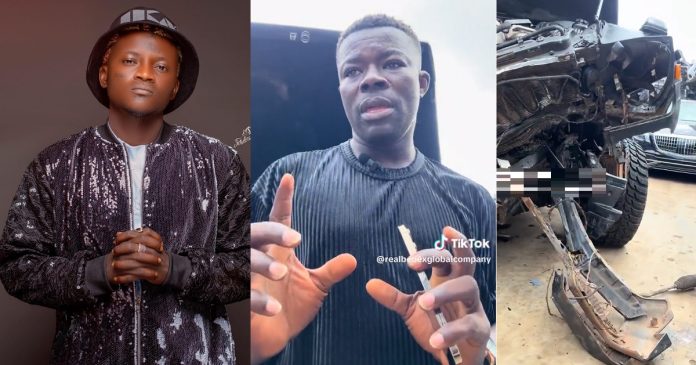 “Sell it as scrap” -Portable’s mechanic publicly advices singer following car accident (Video)