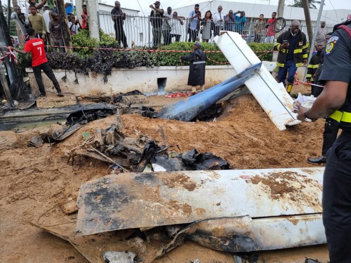 Helicopter crashes in Ikeja, Lagos