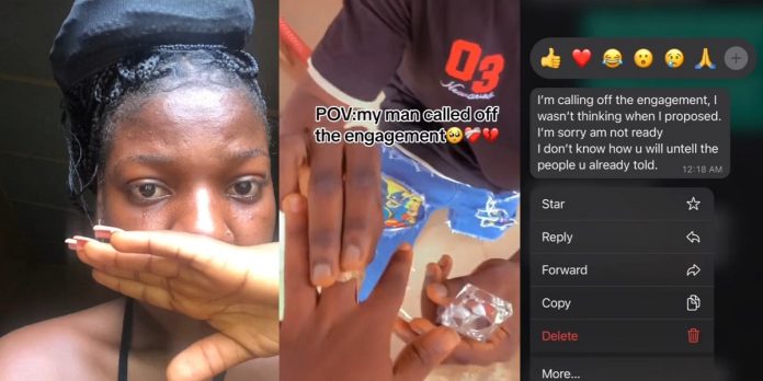 Lady in tears as she receives “cold breakfast” from her previously engaged lover