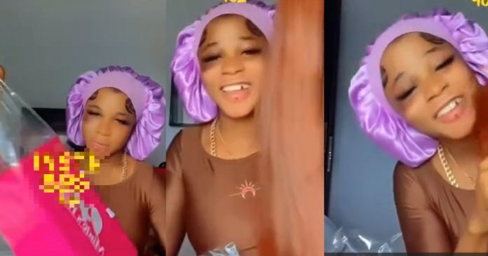 “One blow, one bone straight” – Reactions as lady with black eye flaunts expensive wig she received from boyfriend (Video)