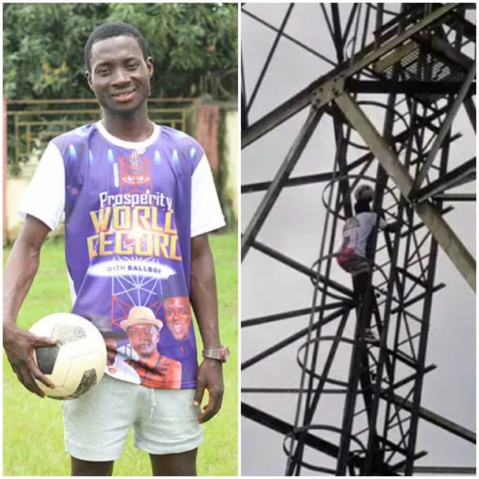 Nigerian achieves GWR for ladder-climbing with ball on head