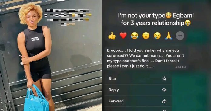 “You’re not my type and we cannot marry” – Lady gets shocking response after pranking boyfriend of three years with pregnancy