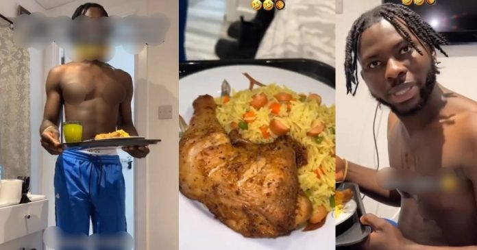 Lady convince her partner to cook for her at midnight, claiming she's having 'period cravings' (Video)