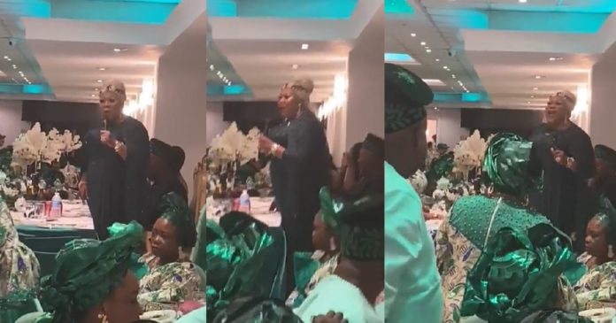 Nigerian woman orders guests who refused to buy Asoebi for her 70th party to leave immediately (WATCH)