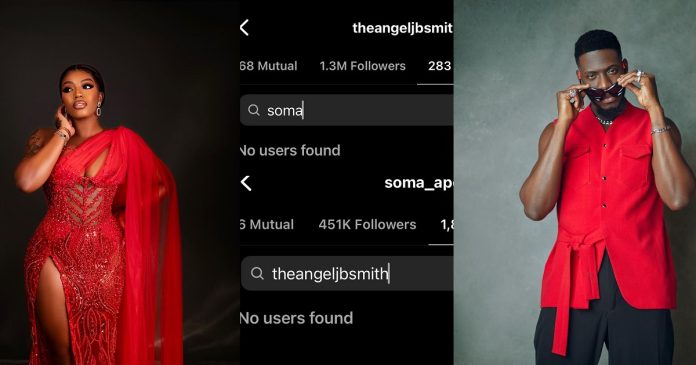 Soma and Angel unfollow each other 24 hours after Angel stirred pregnancy rumors