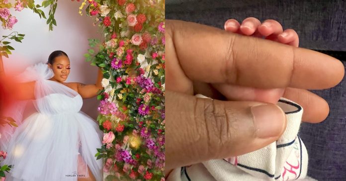 Uche Ogbodo welcomes baby days after showing off scan