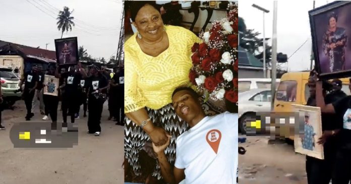 Wizkid's fans organize a procession in honour of his late mother