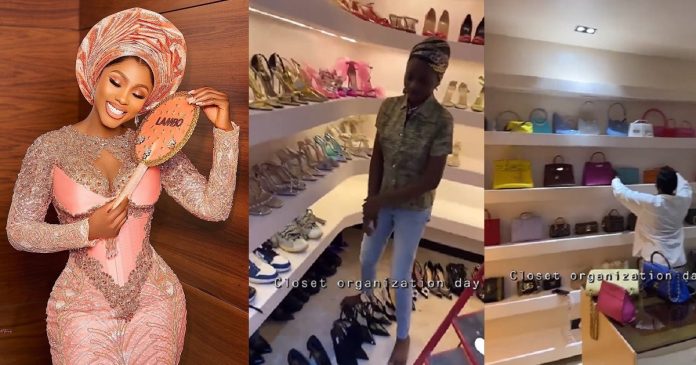 “You no fit wear pass one at once” – Reactions as Mercy Eke shows off her shoe and bag closet