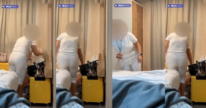  Hotel Cleaner Caught Stealing From Guests, Concealing Items In Her Br@, Secret Camera Exposes Theft (VIDEO)