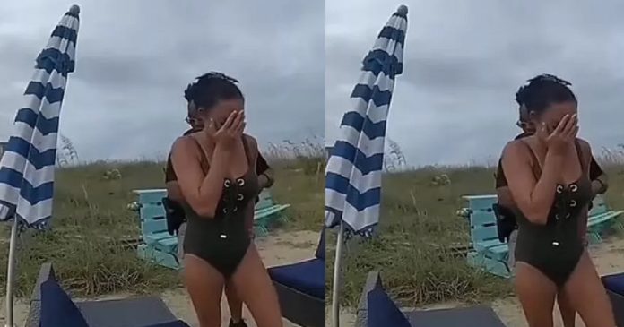 Woman Arrested After Caught M@sturbating Openly On The Beach, Incident Goes Viral