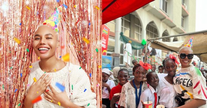 Nancy Isime donates an upgraded library to school to celebrate her 32nd birthday (video)