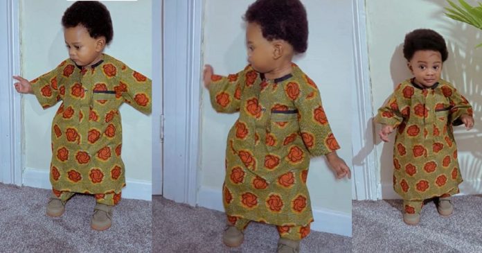 Netizens React As Little Boy In the UK Rocks Oversized Clothes His Grandma Sent From Nigeria (VIDEO)