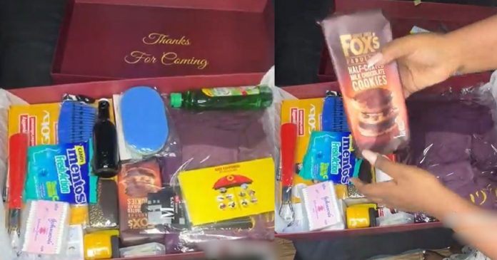 Nigerian Lady Stuns Netizens As She Reveals The Jaw-Dropping Souvenir Gift Box She Received At A Birthday Party (VIDEO)