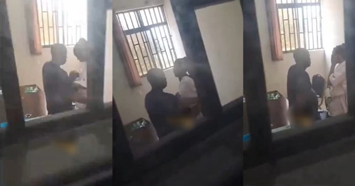 University of Port Harcourt lecturer caught s£xually hara$$ing a female student in his office. (VIDEO)