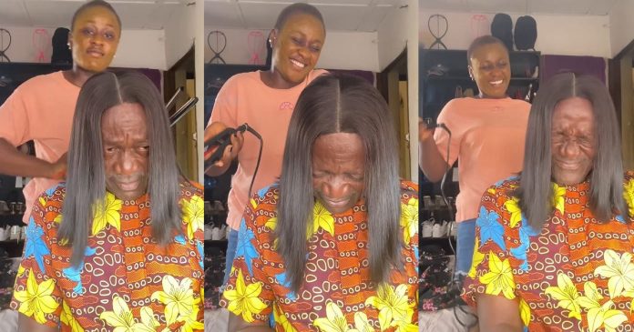 Video Of A Daughter Playfully Using Her Father's Head To Straighten Her Wig Goes Viral (WATCH)