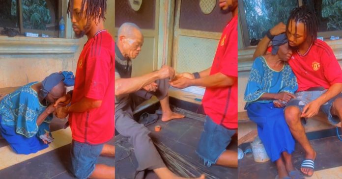 Emotional Moment Man Receives His Parents Blessings And Prayers As He Moves To Europe (WATCH)