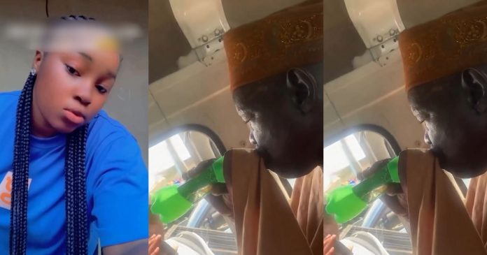 Lady Shocked, As She Shares Video Of Man Sipping His Drink Through The Fabric Of His Clothing (WATCH)