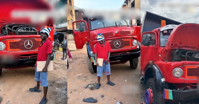  Nigerian Man's Pride Shines as He Acquires New Tipper Truck, Names It 'Big Benz' (VIDEO)