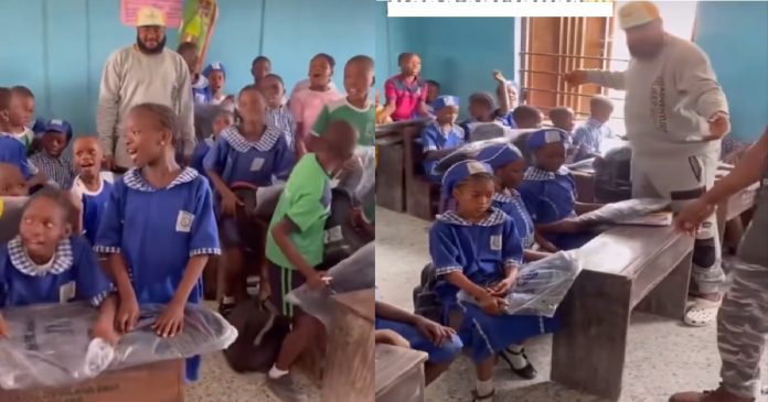 Sam Larry warm hearts online as he visits and shares gifts with school children to show he is a changed man (VIDEO)