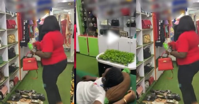 Drama ensues as businesswoman pours water on salesgirl for sleeping in shop (WATCH)