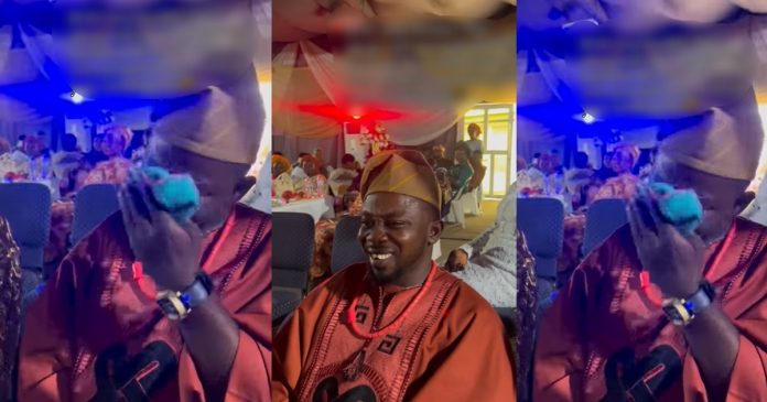 Emotional moment Nigerian man bre@ks down in tears as his younger sister ties the knot (VIDEO)