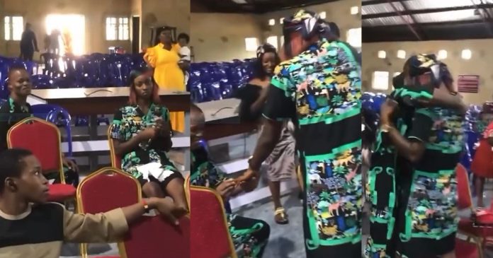 Heartwarming Moment Man Surprises Partner With Marriage Proposal In Church (VIDEO)