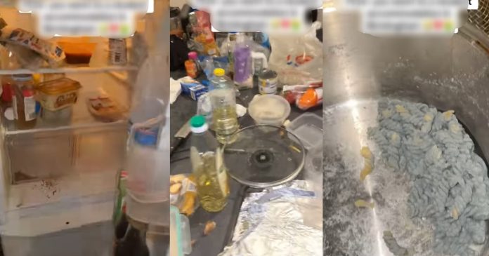 Lady shares the sh0cking state of a student accommodation she visited in the UK (VIDEO)