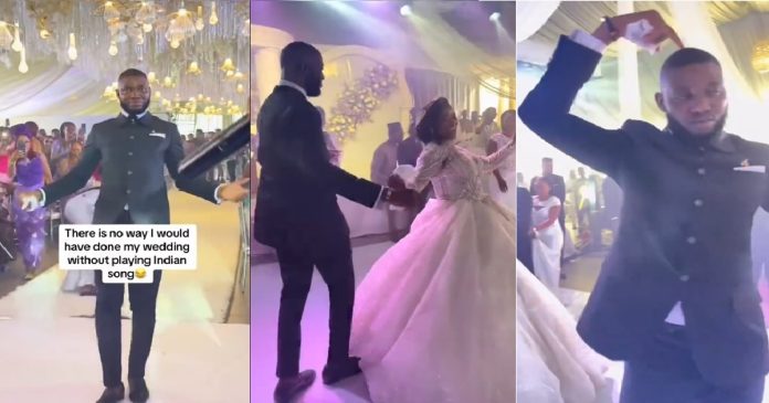 Nigerian 'Amir Khan' couple discover their Indian root as they pull smooth zeeworld dance moves to a song on their wedding day (VIDEO)