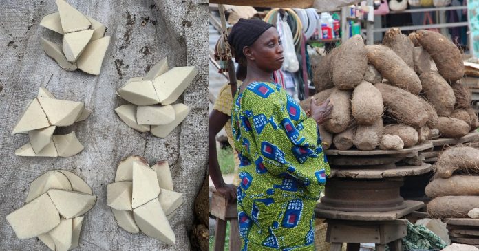 Nigerians Express Sh0ck At The Soaring Price Of Raw Yam Slices Being Sold At The Market (IMAGES)