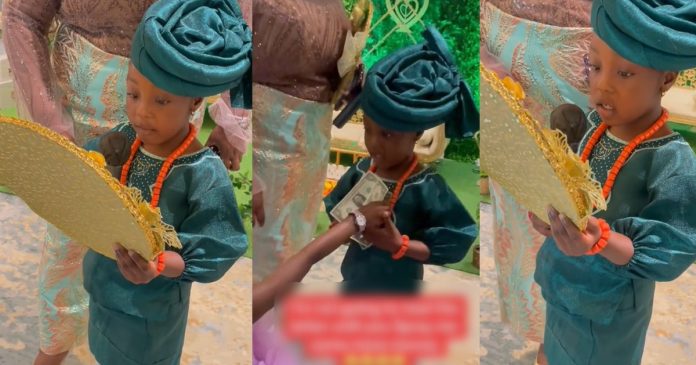 Adorable moment a 6-year-old girl demands money to read the letter at a traditional wedding (WATCH)