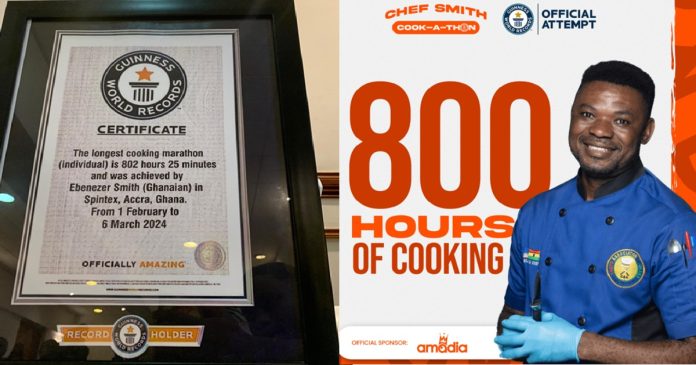 Ghanaians wǝǝp as their cook-a-thon Chef has allegǝdly been arrǝstǝd for printing his own Guinness World Record certificate