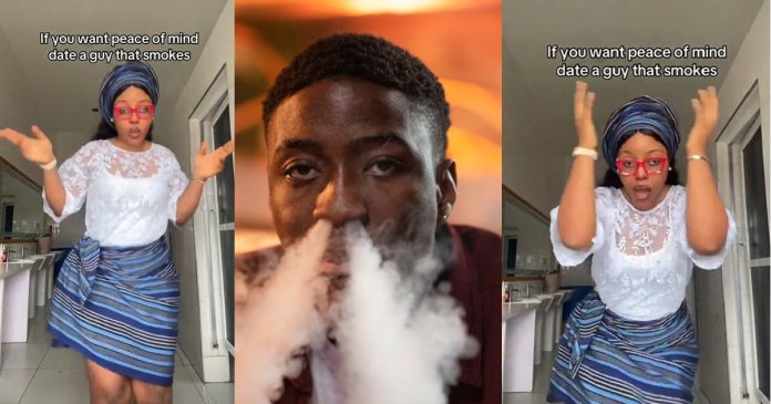 “If you want peace of mind, date a guy that smokes” – Lady says