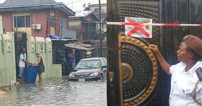 Lagos State Ministry of Environment and Water Resources Sealed An Apartment For Disposal Of Refuse Into Flood