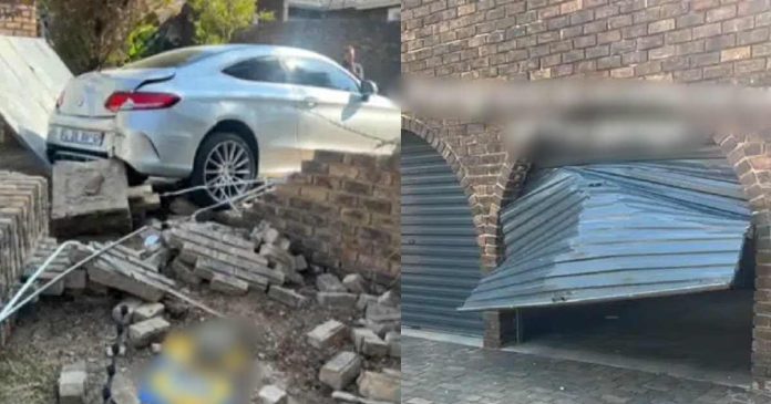 Moment Man Shares Son's Unsuccessful Attempt To Reverse His Car, Resulting In A Garage Cr@sh (PHOTOS)