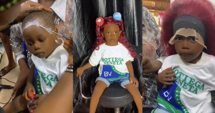 Video of hairstylist installing a lace frontal wig on a little girl causes outr@ge online (WATCH)