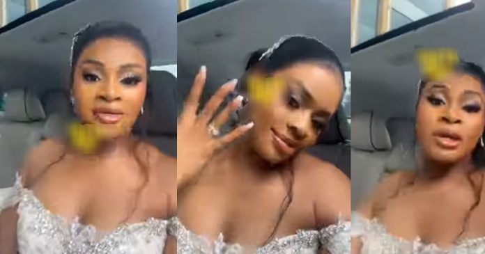 Bride Flaunts Wedding Ring, Silencing Naysayers Who Doubted She Would Get Married To her Man (VIDEO)