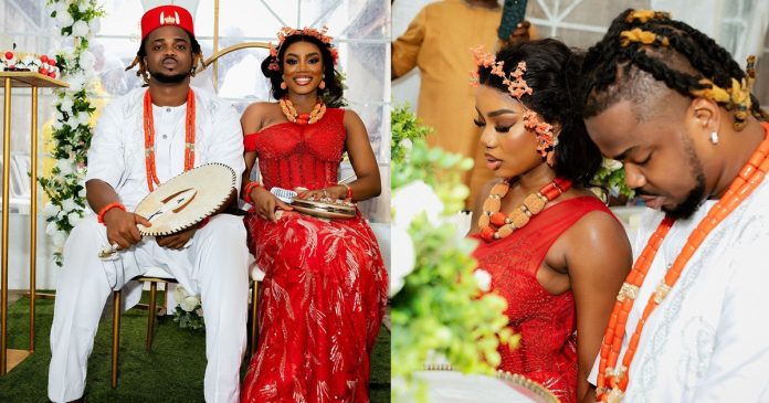 Music producer, Rexxie traditionally ties the knot with his fiancée, Chisom