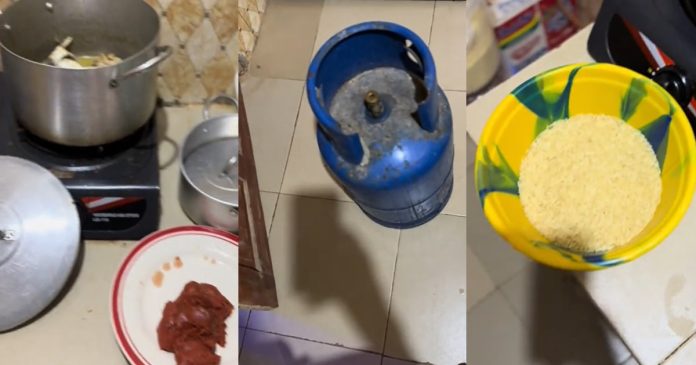 Man left str@nded as cooking gas runs out amid Sunday rice prep (VIDEO)