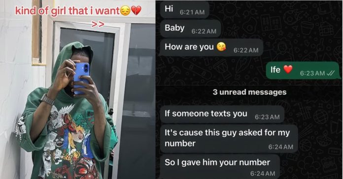 Man's heart mǝlts as girlfriend gives his number instead of hers to her persistent toaster (VIDEO)