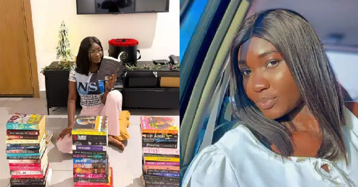 Nigerian Lady Shares Her Impressive Achievement, Reading Over A Hundred Books In 2024 (IMAGES)