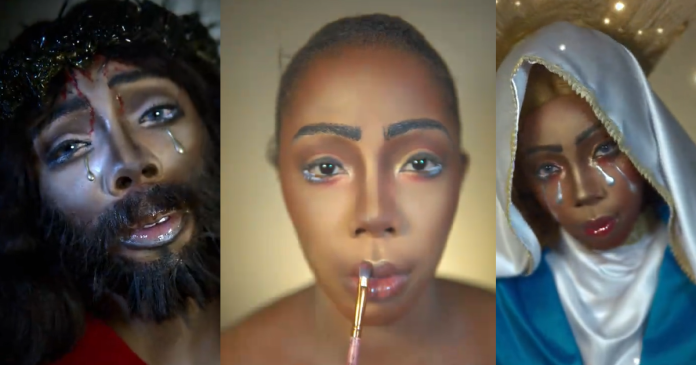 Nigerian Make-Up Artist Sh0cks The Internet With Her Skills By Transforming Herself Into The Holy Mary And Jesus Christ (VIDEO)