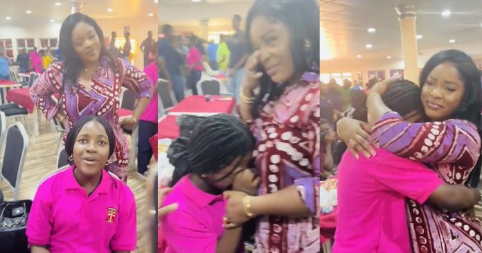 US-based Nigerian woman surprises daughter at school after 2 years apart (VIDEO)