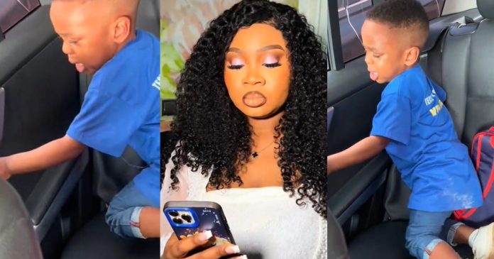 "It's a Mercedes-Benz na" – Little boy rejɘcts mom's car ride, prefers bike after school hours (WATCH)
