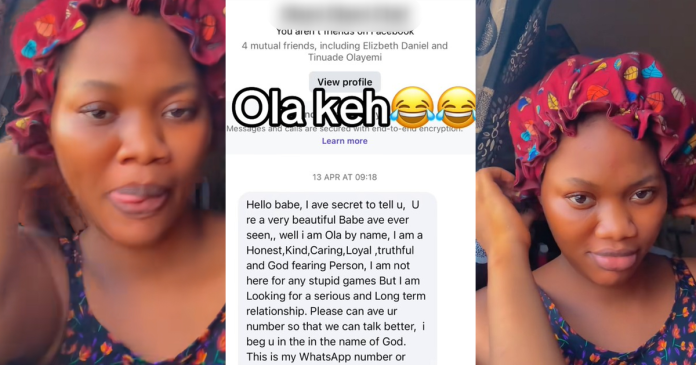 "I am looking for a serious and long term relationship" – Married woman shares the message she received from an admirer on Facebook (WATCH)