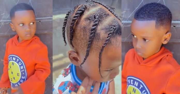 "I knew the braids were going" – Nigerian woman shares how she dropped her son at her parent's house vs how she picked him up (VIDEO)